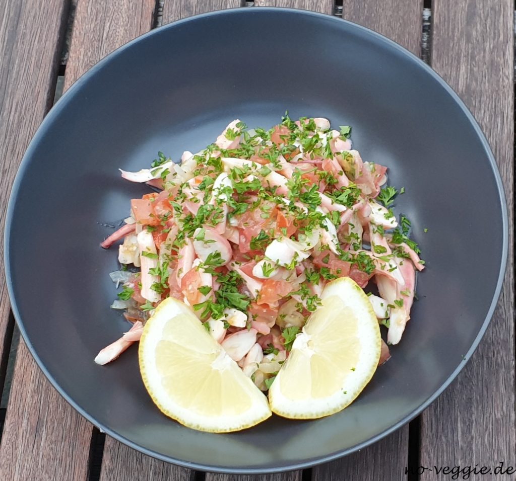 Tintenfischsalat - Pulpo Salat - no veggie Fisch Fisch